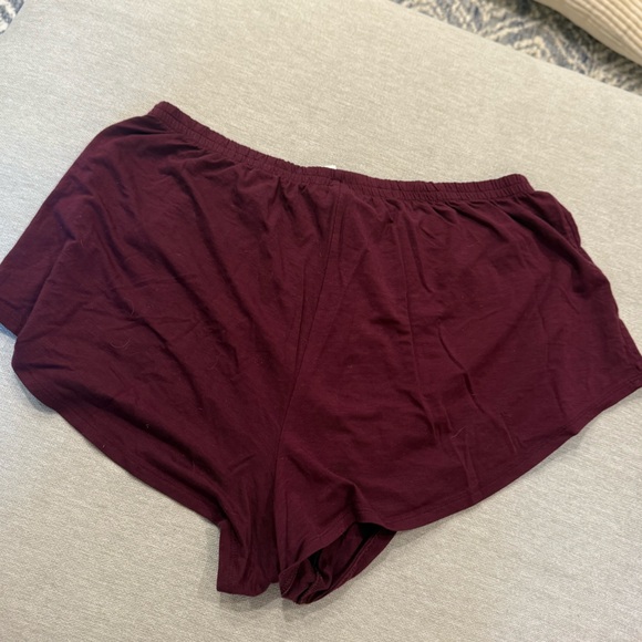 Athleta Well Rested Ribbed Sleep Shorts - Maroon/Medium - Picture 3 of 7